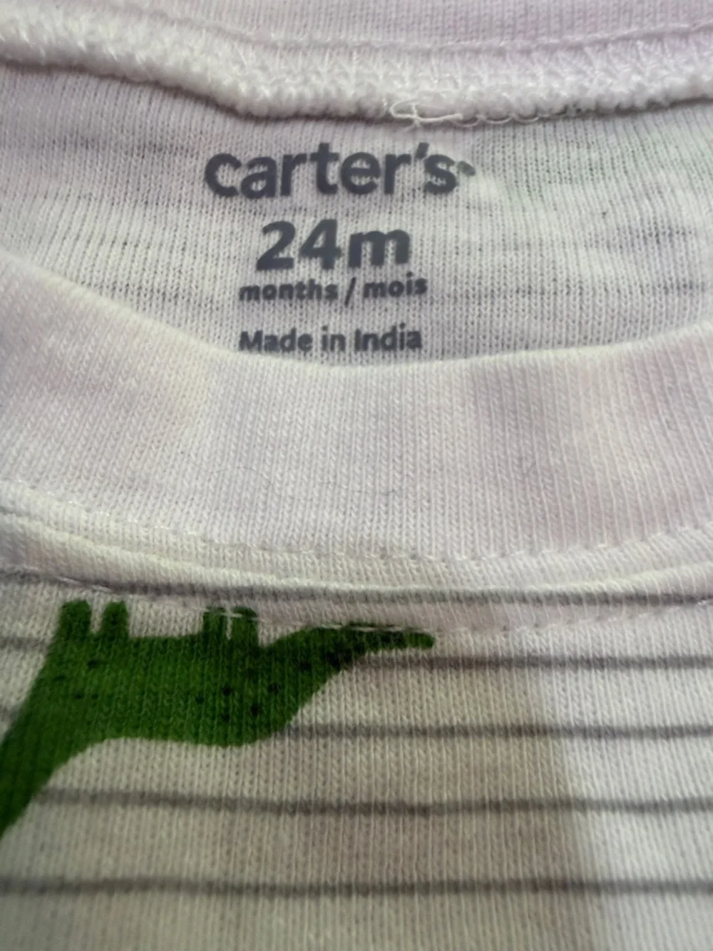 Carter's Baby Boy Dinosaur Bodysuit with Olive Green Shorts Set EUC Size 24 M
